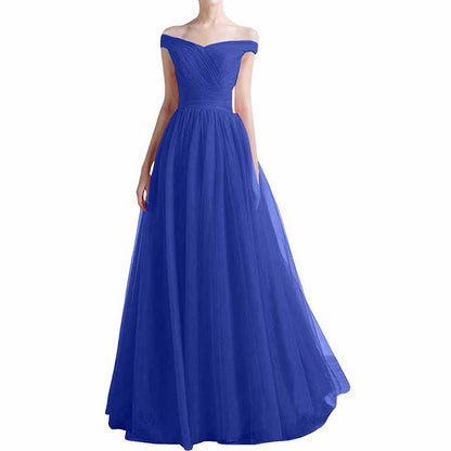 Women's Long Off Shoulder Prom Dress Evening Party Ball Gown