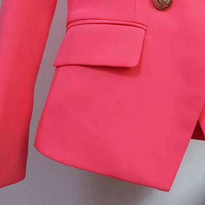 Women's Spring Coats & Jackets Long Sleeves Blazer Breasted Pink Jacket