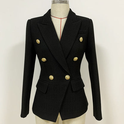 Women's Fitted Lion Buttons Fitted Jacket Formal Fashion Blazers