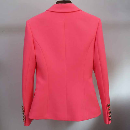 Women's Spring Coats & Jackets Long Sleeves Blazer Breasted Pink Jacket