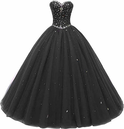 Women's Sweetheart Ball Gown Tulle Quinceanera Dresses Prom Dress