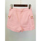 Metal Button Short Blazer & Shorts Suit In Pink