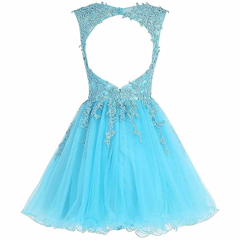 short mini formal dresses Babydoll Short Embroidered Fancy Prom Dress main image 0