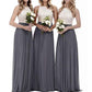 Lace Bridesmaid Dresses Sleeveless Long A Line Chiffon Wedding Guest Dresses