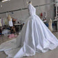 Ball Gown Lace High Neck Long Sleeves Chapel Train Wedding Dresses