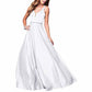 Women's V neck Satin Prom Dresses Sleeveless Formal Party Gowns Bridesmaid Dress