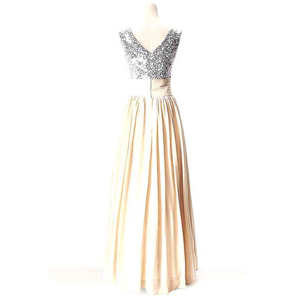 Women's Long Formal Sequin Chiffon Evening Prom Dress