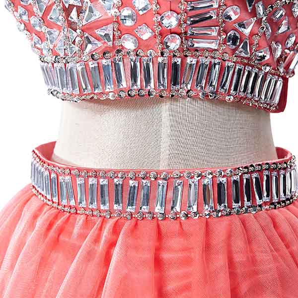 Women's Prom Dress Short For Juniors 2 Piece Cocktail Party Gown