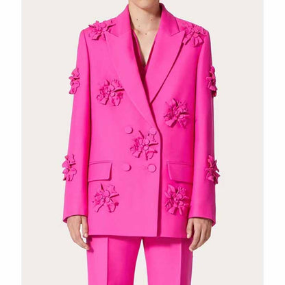 Women Crepe Couture Applique Jacket Fashion Coat