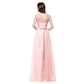 Women Lace Bridesmaid Dress Sleeveless Maxi Evening Prom Dresses