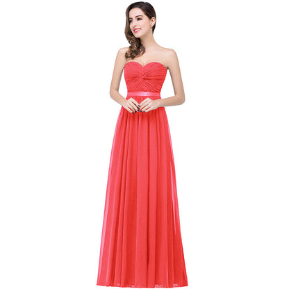 Off The Shoulder Bridesmaid Dress Formal Dress Long Sweetheart Chiffon Prom Gowns