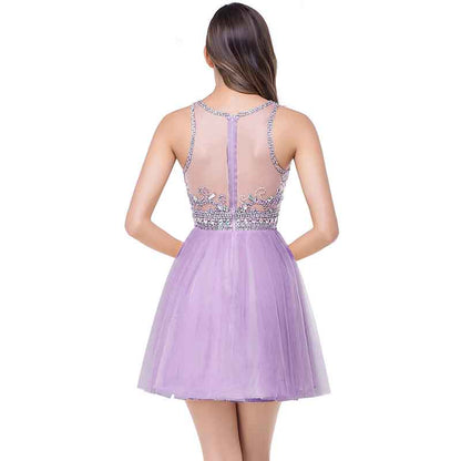 Women's A Line Tulle Juniors Short Prom Party Dress Cocktail Party Gown