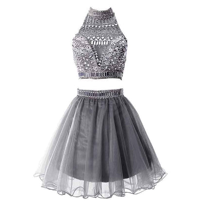 Women's Prom Dress Short For Juniors 2 Piece Cocktail Party Gown