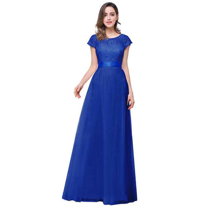 Women Lace Bridesmaid Dress Sleeveless Maxi Evening Prom Dresses