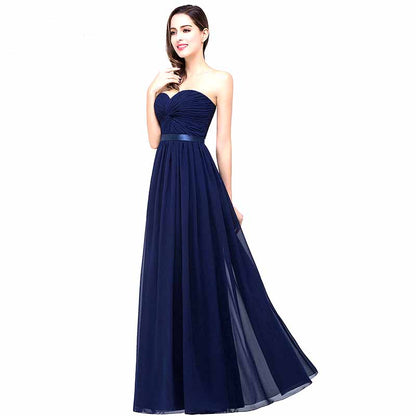 Off The Shoulder Bridesmaid Dress Formal Dress Long Sweetheart Chiffon Prom Gowns