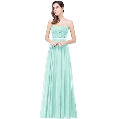 Off The Shoulder Bridesmaid Dress Formal Dress Long Sweetheart Chiffon Prom Gowns