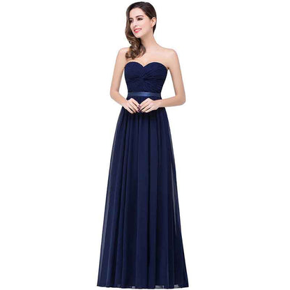 Off The Shoulder Bridesmaid Dress Formal Dress Long Sweetheart Chiffon Prom Gowns
