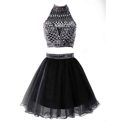 Women's Prom Dress Short For Juniors 2 Piece Cocktail Party Gown