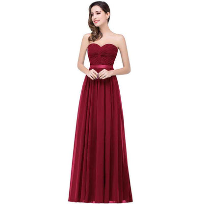Off The Shoulder Bridesmaid Dress Formal Dress Long Sweetheart Chiffon Prom Gowns