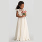 Flower Girl Dresses Flutter Sleeves Junior Bridesmaid Dress
