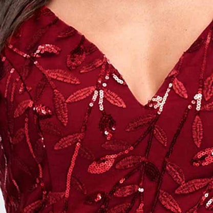 Women's Double V-Neck Sleeveless Mermaid Dress Evening Maxi Dress