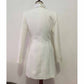 Trendy Long Sleeve Double Breasted Lapel Blazer Mini Dress White
