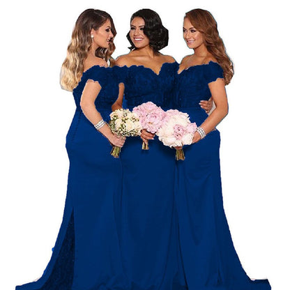 sd-hk Red Evening Maxi Dress Bodycon High Split Bridesmaid Dress