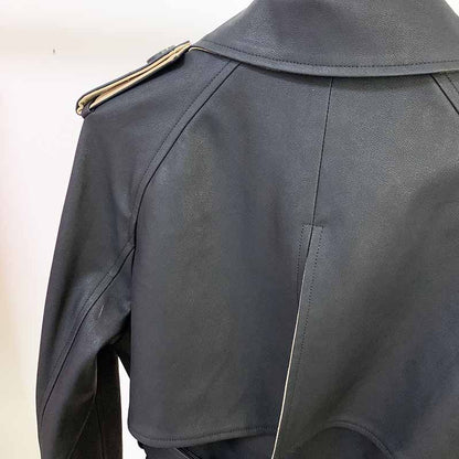 Women's Khaki & Black Trench Coats Double Breasted Outwear Coat With Belt