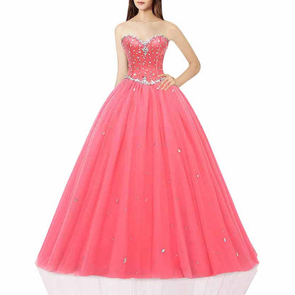Women's Sweetheart Ball Gown Tulle Quinceanera Dresses Prom Dress