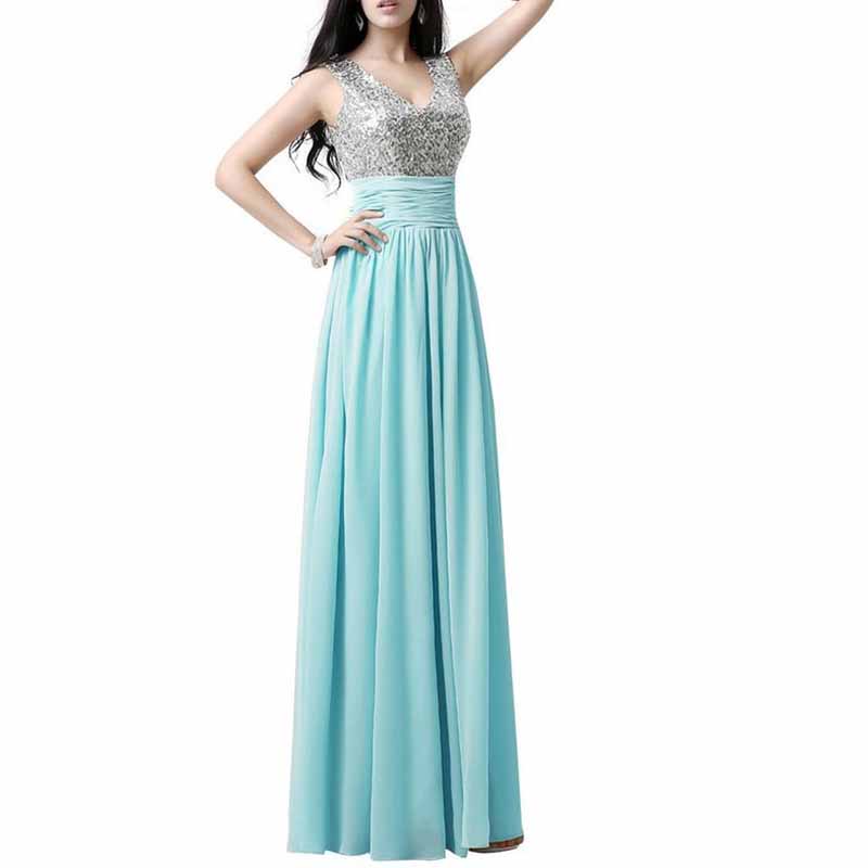 Sequin Top Bridesmaid Dress Chiffon Floor-Length Bridesmaid Dress100+colors