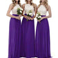 Lace Bridesmaid Dresses Sleeveless Long A Line Chiffon Wedding Guest Dresses