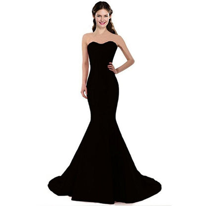 Off The Shoulder Bridesmaid Dress Wedding Prom Evening Dress Strapless Mermaid Gowns