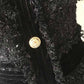 Women Slim Fit Colorblock Patchwork Dress Golden Buttons Mini Formal Dresses