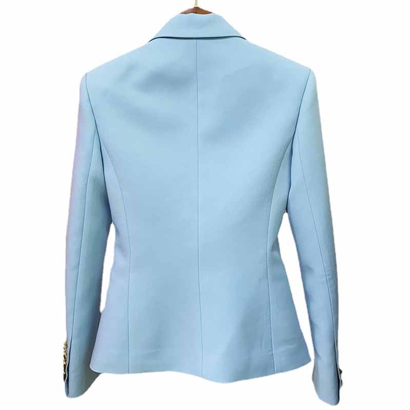 Women Coats Baby Blue Jacket Long Sleeves Blazer Breasted Coat