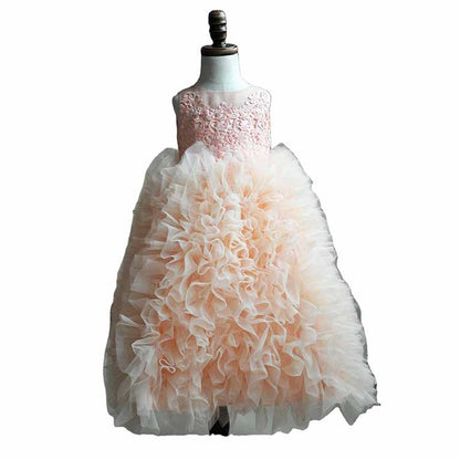 Litle Girl Tutu Dress Purple Lace Ruffle Gown