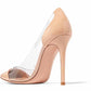 Pointed Toe Transparent Leather High Heel Party Pumps