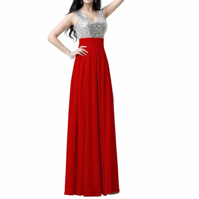 Sequin Top Bridesmaid Dress Chiffon Floor-Length Bridesmaid Dress100+colors