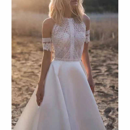 Bohemian Wedding Dresses Long Lace Applique Mermaid Bridal Beach Gowns