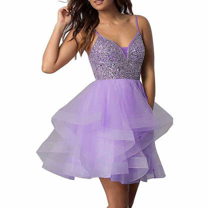 Women's Tulle Gala Prom Dress Short Homecoming Cocktail Gowns