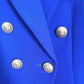Women Royal Blue Coat Long Sleeves blazer jackets Double Breasted Coat