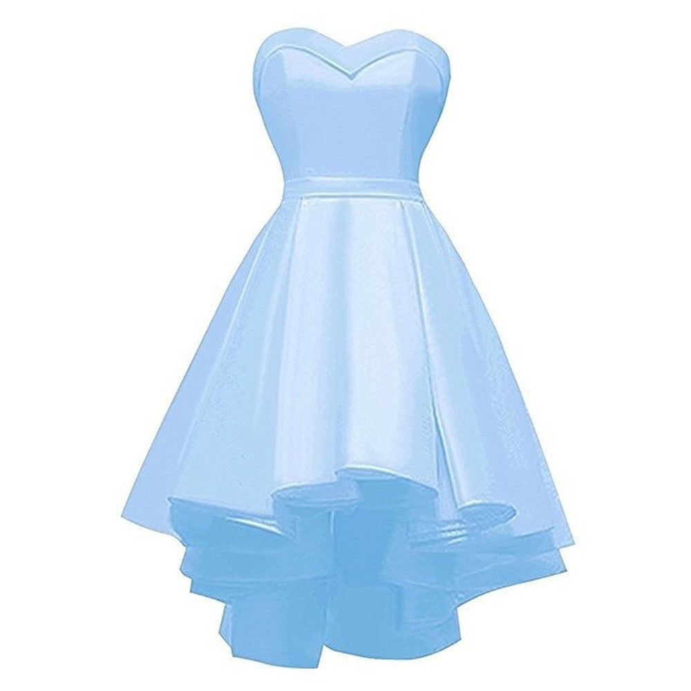 sd-hk Cute Party Dress Strapless Ruffles Prom Short Dress