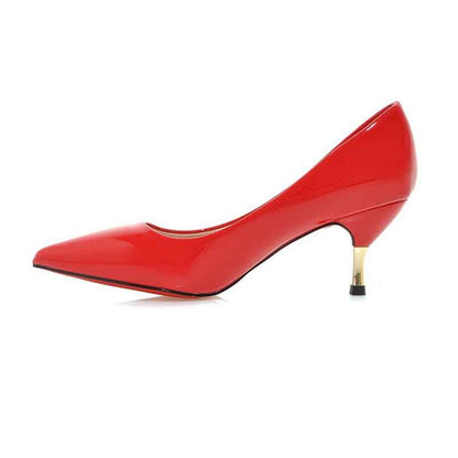 Women Basic Stilettos Low Heels Pointed Toe Pumps 6cm