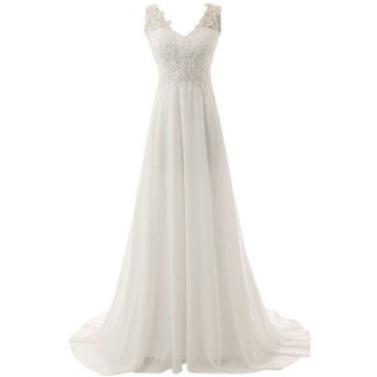 sd-hk White Wedding Dress Sleeveless Floor-Length Evening Party Gowns