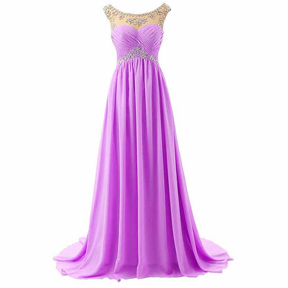 Women Wedding Gowns Sleeveless Long Bridesmaid Dress Custom Colors
