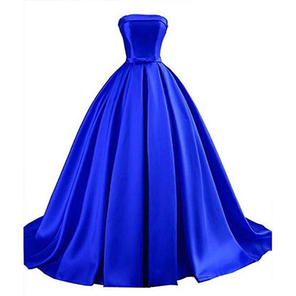 Satin Wedding Dress For Women Off The Shoulder Prom Gowns Floor Length Prom Dress