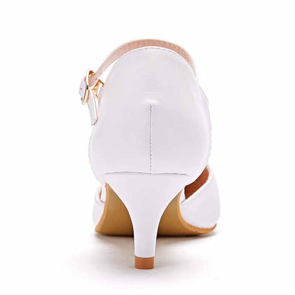 Women's Pointed Toe Ankle Strap Dress Shoes Wedding Party Pump 2.17"
