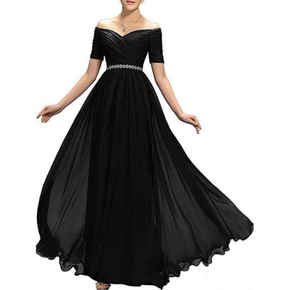 Womens Chiffon Bridesmaid Dress Aline Wedding Guest Gown