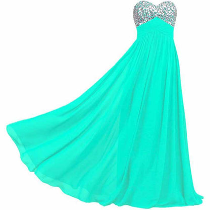 Sequin Top Chiffon Bottom Strapless Bridesmaid Dress 100 Colors Available