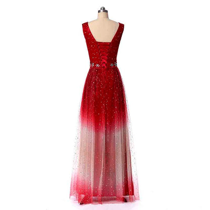 Women's Top Gradient Evening Prom A Line Gowns