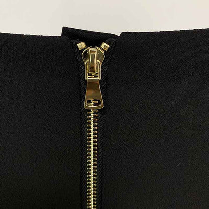 Women Hight Waisted Formal Pants Gold-tone Buttons Flare Trousers